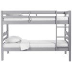 Lit superposé 90x190 cm  ANDY coloris Gris