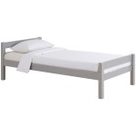 Lit simple 90x190 cm  ANDY coloris Gris