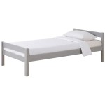Lit simple 90x190 cm  ANDY coloris Gris