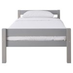 Lit simple 90x190 cm  ANDY coloris Gris