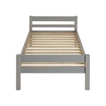 Lit simple 90x190 cm  ANDY coloris Gris