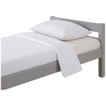 Lit simple 90x190 cm  ANDY coloris Gris