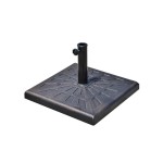 Pied de parasol base de lestage carrée 51l x 51l x h 32 cm résine imitation fonte poids net 15 kg bronze