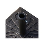 Pied de parasol base de lestage carrée 51l x 51l x h 32 cm résine imitation fonte poids net 15 kg bronze