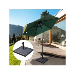 Pied de parasol base de lestage carrée 51l x 51l x h 32 cm résine imitation fonte poids net 15 kg bronze