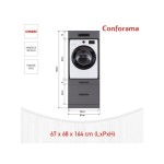Colonne pour machine à laver ou sèche-linge 1 plateau extensible BUANDERIE OMBRE