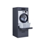 Colonne pour machine à laver ou sèche-linge 1 plateau extensible BUANDERIE OMBRE