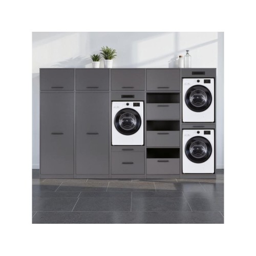 Colonne pour machine à laver ou sèche-linge 1 plateau extensible BUANDERIE OMBRE