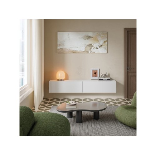 Meuble tv coloris blanc 180 cm  