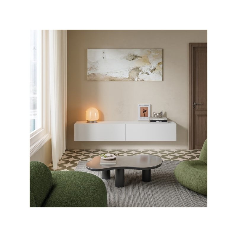 Meuble tv coloris blanc 180 cm  