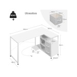 Bureau d'angle WOLTU 120 cm coloris blanc