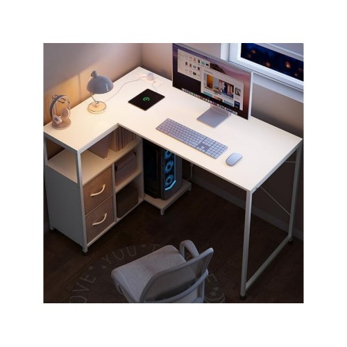 Bureau d'angle WOLTU 120 cm coloris blanc