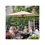 Parasol rectangulaire 3 m avec manivelle toile inclinable 6 baleines solides marron