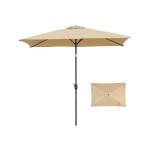 Parasol rectangulaire 3 m avec manivelle toile inclinable 6 baleines solides marron