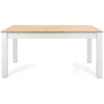 Table de séjour rectangulaire avec allonge bicolore CALAIS - 90 cmx160 cm- 215 cm