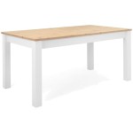 Table de séjour rectangulaire avec allonge bicolore CALAIS - 90 cmx160 cm- 215 cm