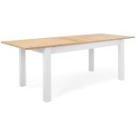 Table de séjour rectangulaire avec allonge bicolore CALAIS - 90 cmx160 cm- 215 cm