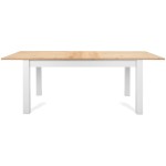Table de séjour rectangulaire avec allonge bicolore CALAIS - 90 cmx160 cm- 215 cm