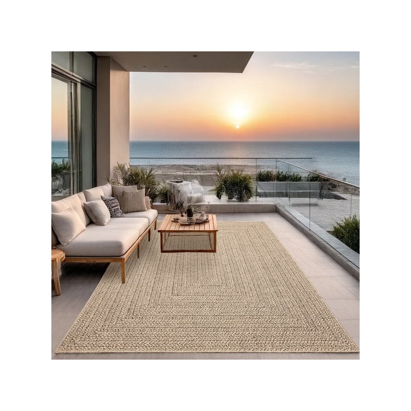 Tapis extérieur intérieur uni - nature - 160 x 230 cm - kansas