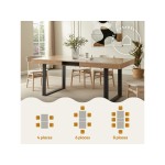 Casabel table à manger extensible, capacité de 6 à 8 personnes, style industriel, plateau de 160 à 200 cm, bois clair et noir