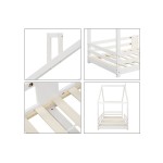 Lit cabane 90x200 cm   coloris blanc
