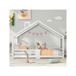 Lit cabane 90x200 cm   coloris blanc