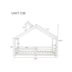 Lit cabane 90x200 cm   coloris blanc