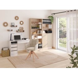 Bureau COLLEGE 3 109.3 cm coloris Blanc