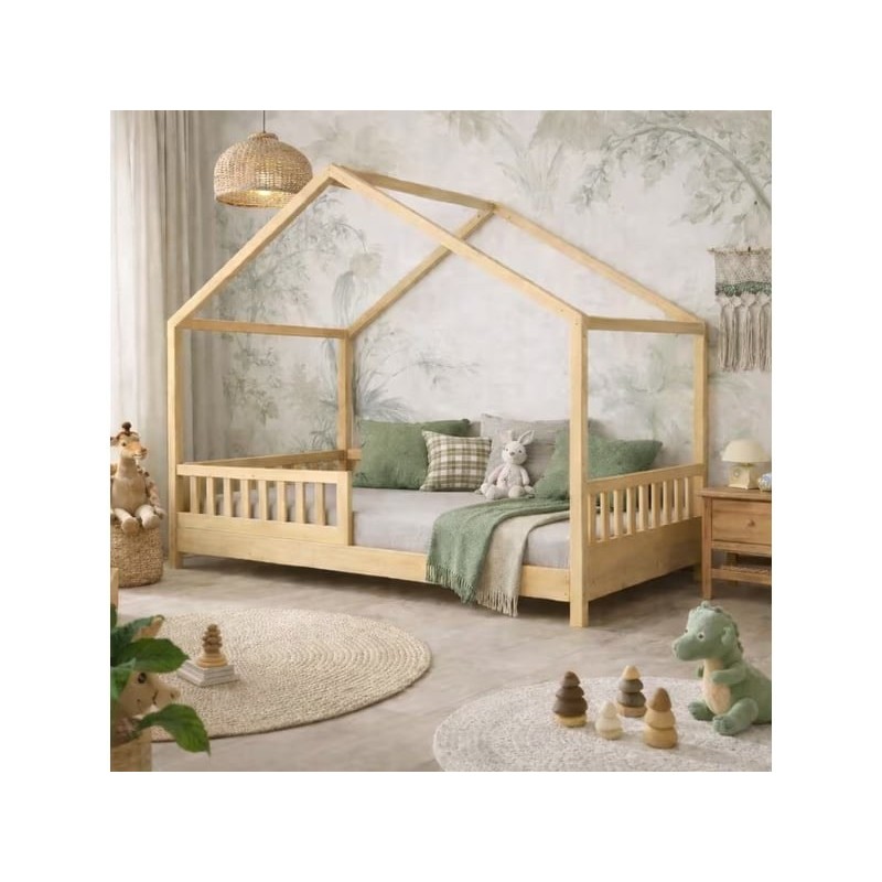 Lit cabane 90x190 cm KONTARBOOR  coloris naturel
