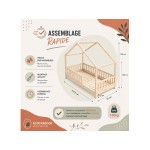 Lit cabane 90x190 cm KONTARBOOR  coloris naturel