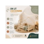 Lit cabane 90x190 cm KONTARBOOR  coloris naturel