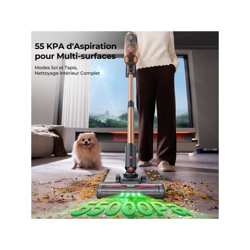 Aspirateur balai rechargeable PROSCENIC P011 Ultra - 55min - 55kpa - 120 air watts