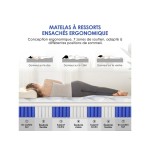 Matelas 90x190 cm HOMIMASTER  Ressorts + mémoire de forme soutien Medium épaisseur 25 cm