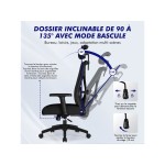 Fauteuil de bureau HIAZURM avec assise réglable en hauteur