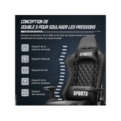 Fauteuil gaming HIAZURM avec assise réglable en hauteur