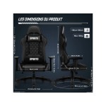 Fauteuil gaming HIAZURM avec assise réglable en hauteur