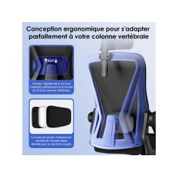 Fauteuil de bureau HOMIMASTER avec assise réglable en hauteur