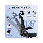 Fauteuil de bureau HOMIMASTER avec assise réglable en hauteur
