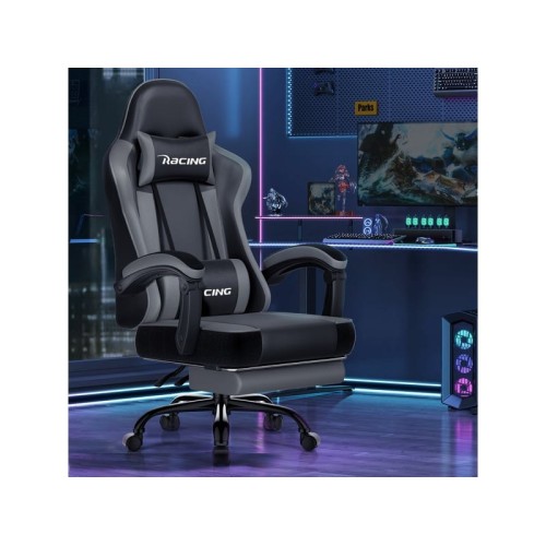 Fauteuil gaming HOMIMASTER avec assise réglable en hauteur