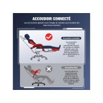 Fauteuil gaming HOMIMASTER avec assise réglable en hauteur