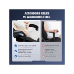 Fauteuil gaming HOMIMASTER avec assise réglable en hauteur
