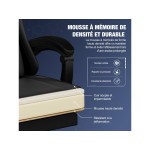 Fauteuil gaming HOMIMASTER avec assise réglable en hauteur