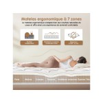 Matelas 90x200 cm HOMIMASTER  Ressorts soutien Medium épaisseur 25 cm