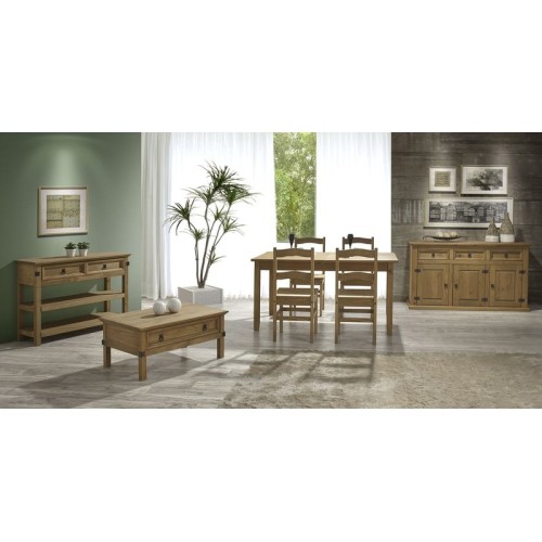 Buffet 3 porte(s) 3 tiroir(s)  EL PATIO - 142.5 cm coloris marron