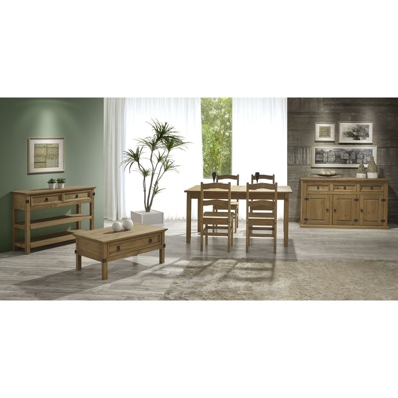 Buffet 3 porte(s) 3 tiroir(s)  EL PATIO - 142.5 cm coloris marron