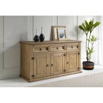 Buffet 3 porte(s) 3 tiroir(s)  EL PATIO - 142.5 cm coloris marron