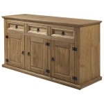 Buffet 3 porte(s) 3 tiroir(s)  EL PATIO - 142.5 cm coloris marron