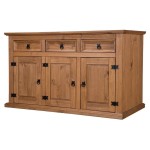 Buffet 3 porte(s) 3 tiroir(s)  EL PATIO - 142.5 cm coloris marron