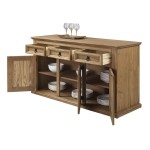 Buffet 3 porte(s) 3 tiroir(s)  EL PATIO - 142.5 cm coloris marron
