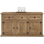Buffet 3 porte(s) 3 tiroir(s)  EL PATIO - 142.5 cm coloris marron